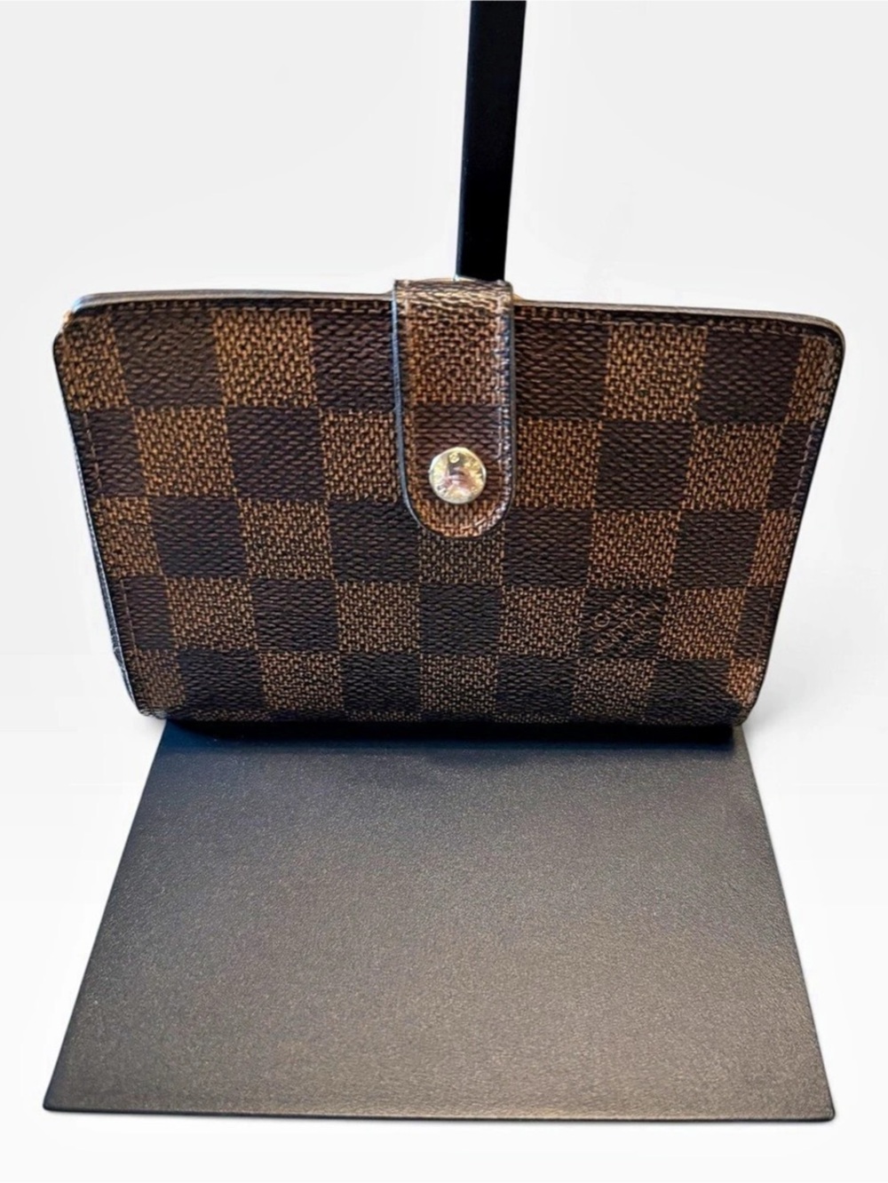 Louis Vuitton Authentic French Purse Checkered Damier Brown Wallet